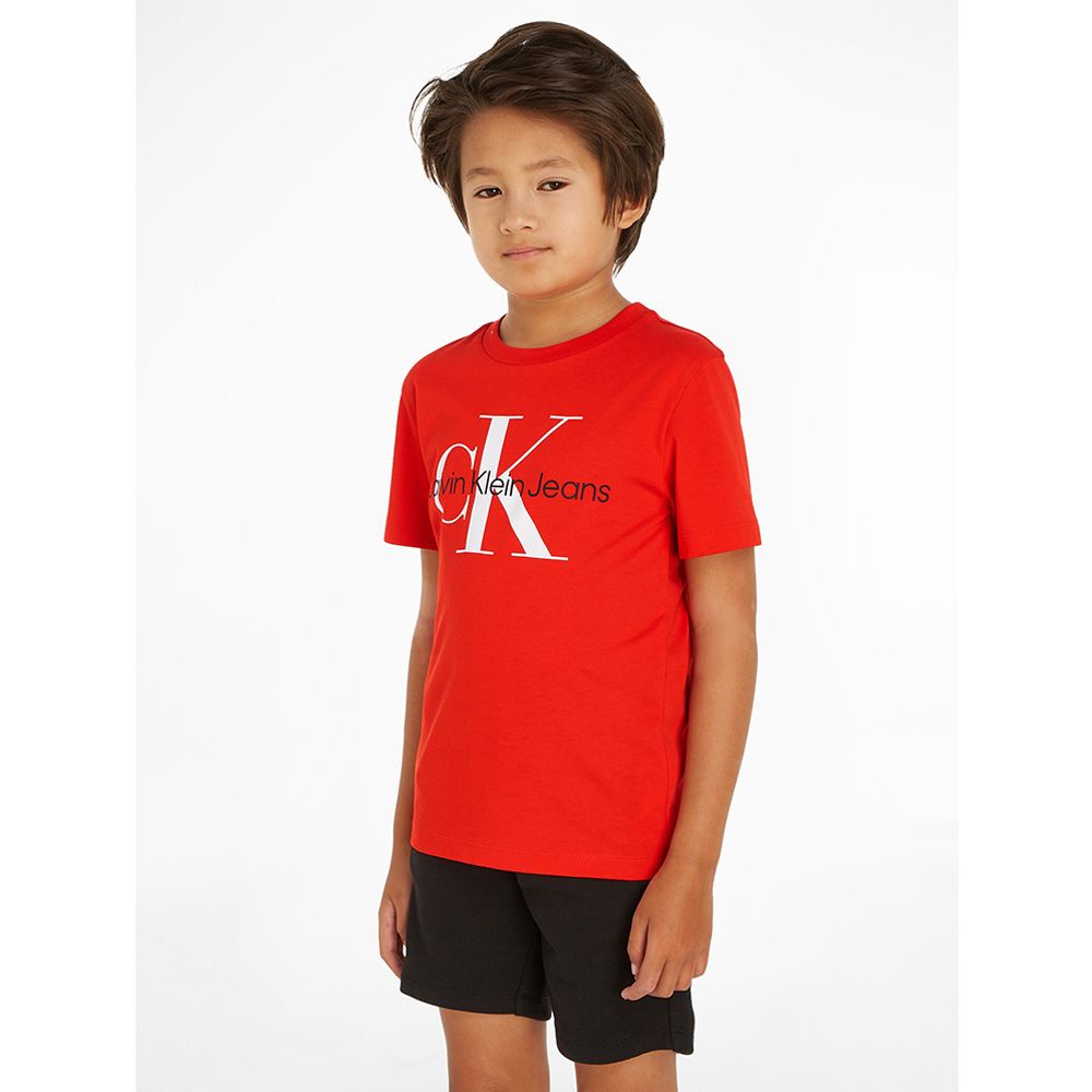 Calvin Klein - Ck Monogram Short Sleeves T-Shirt - Red