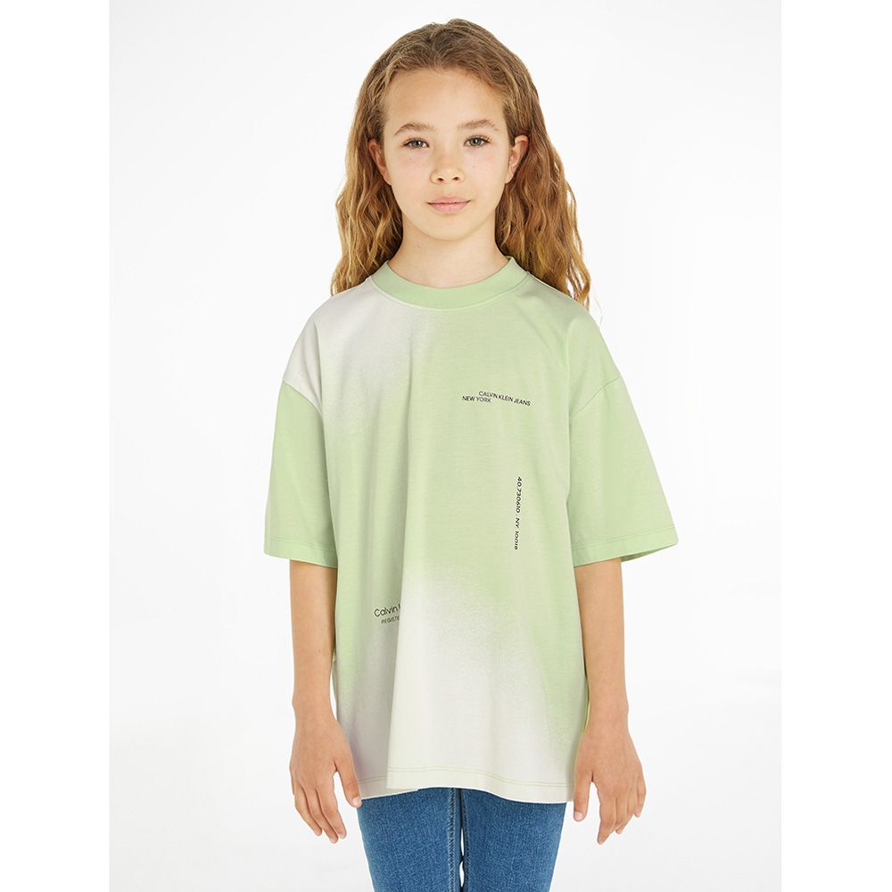 Calvin Klein - Spray Aop Short Sleeve T-Shirt - Green