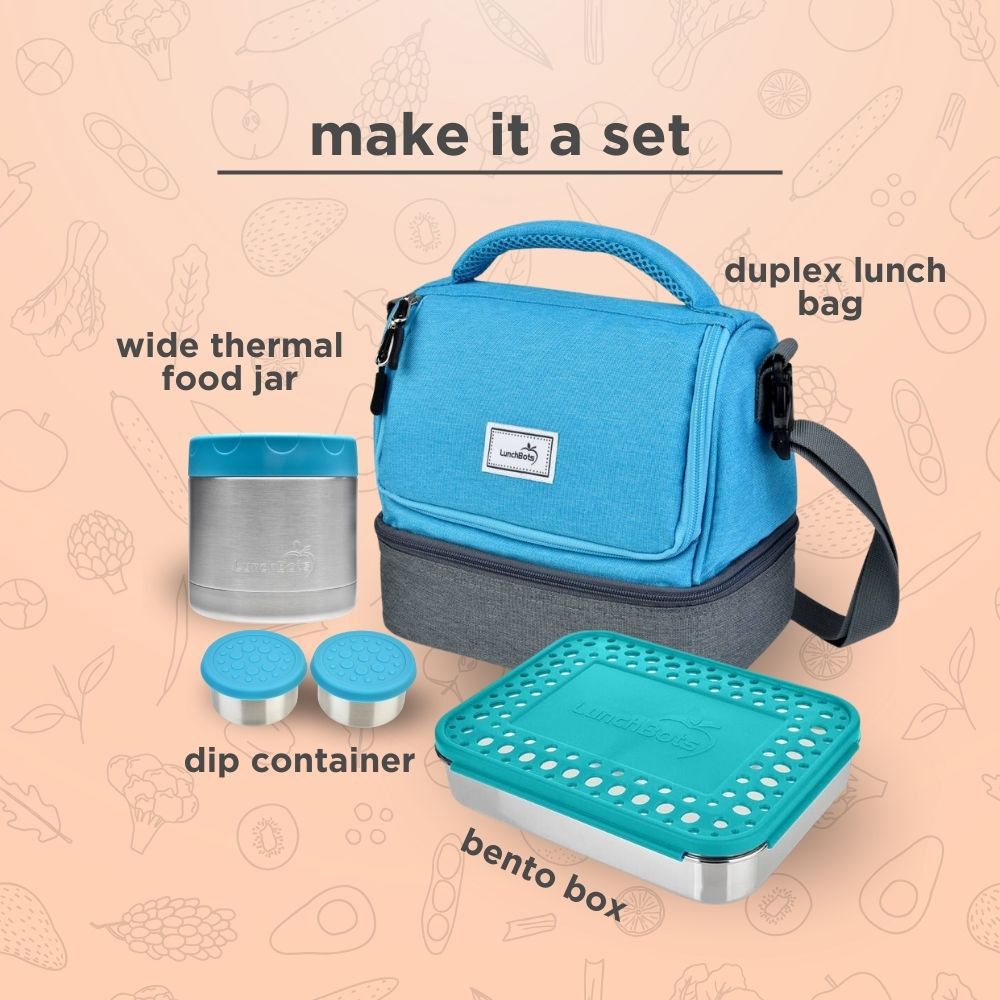 Lunchbots - Duplex Insulated Lunch Bag - Aqua