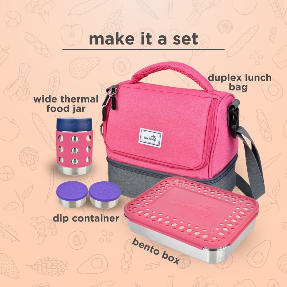 Lunchbots - Duplex Insulated Lunch Bag - Pink