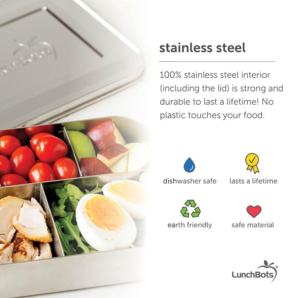 Lunchbots - Cinco Bento Stainless Steel Lunchbox - 940ml - Aqua