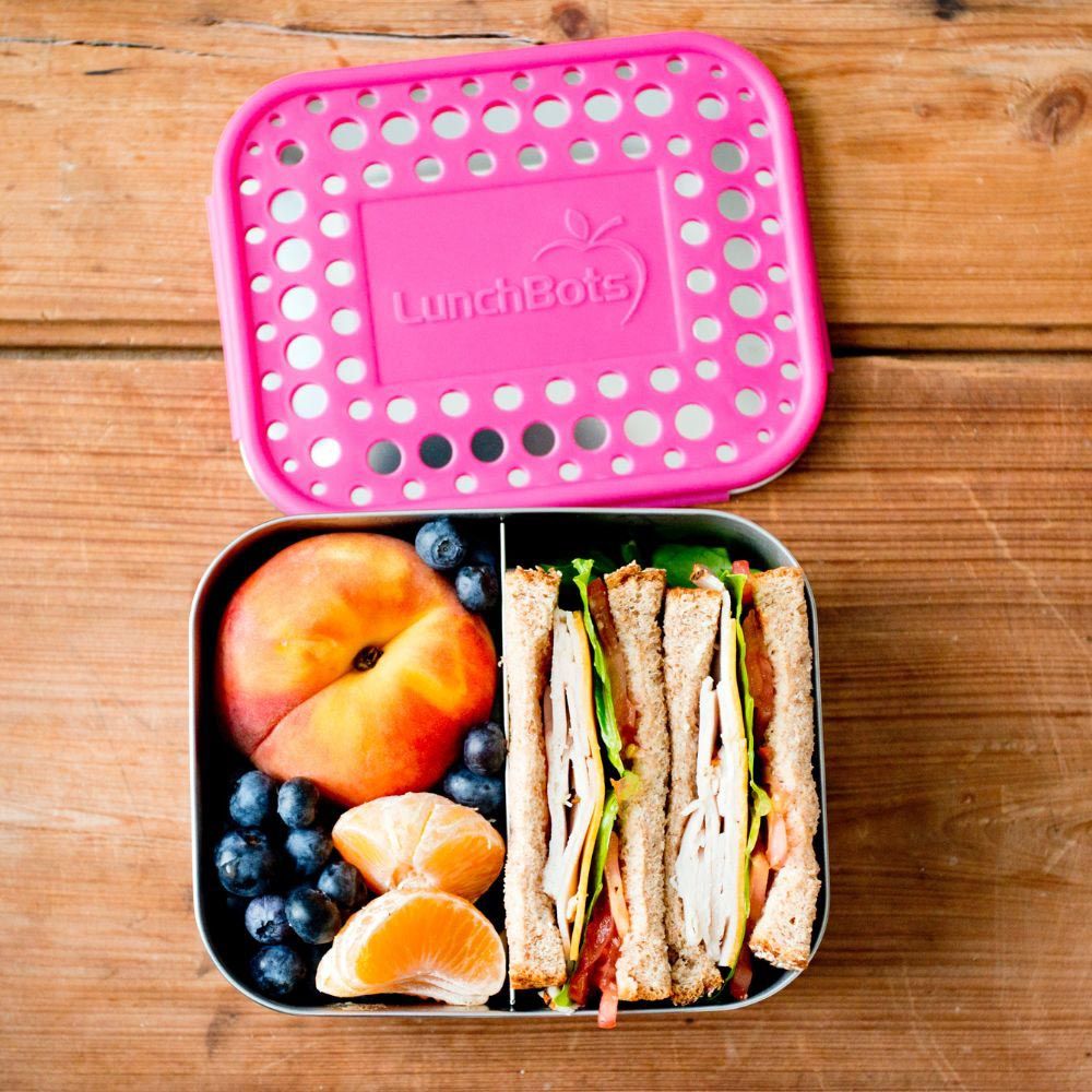 Lunchbots - Duo Bento Stainless Steel Lunchbox - 600ml - Pink