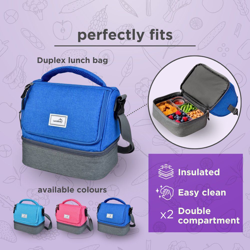 Lunchbots - Quad Bento Stainless Steel Lunchbox - 600ml - Aqua