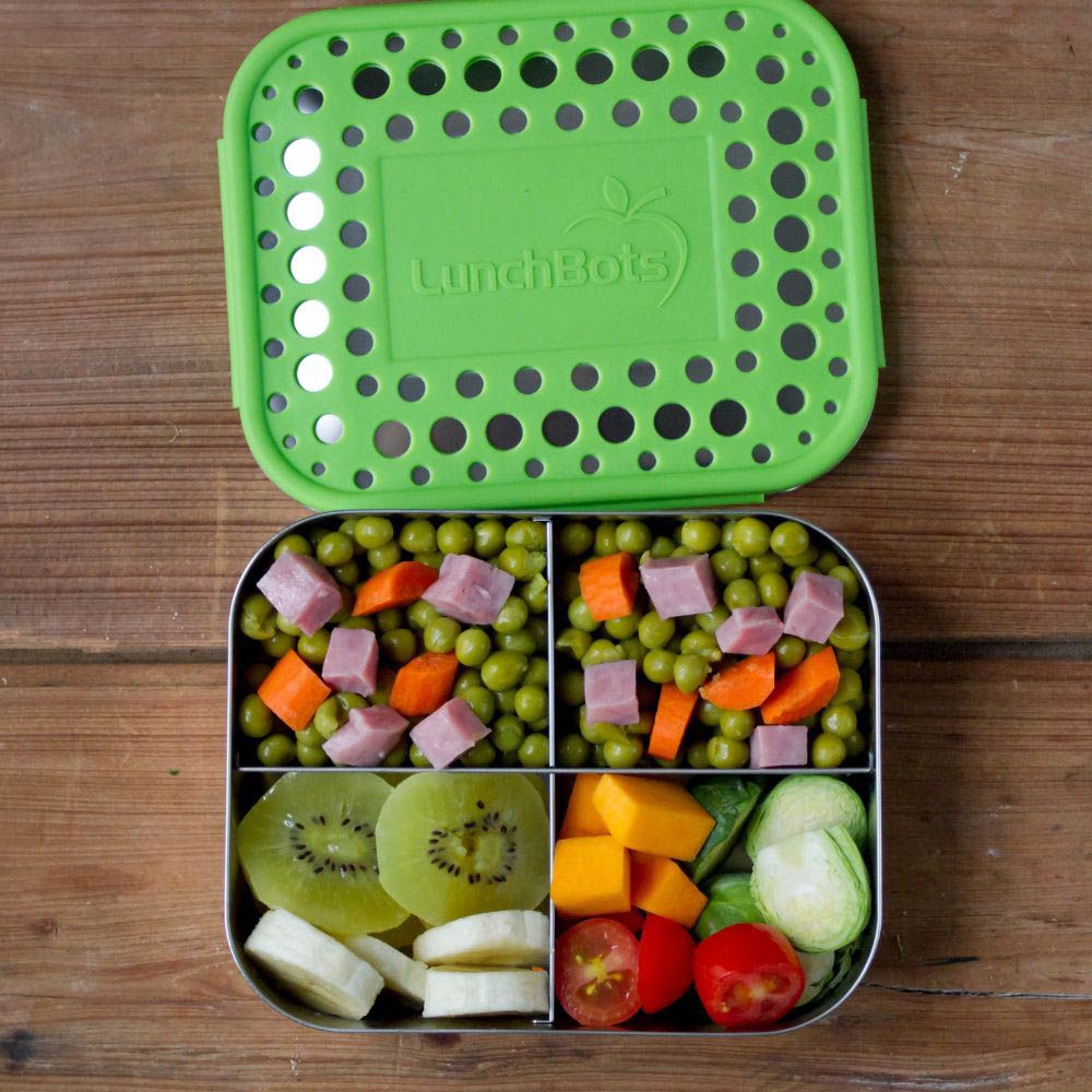 Lunchbots - Quad Bento Stainless Steel Lunchbox - 600ml - Green