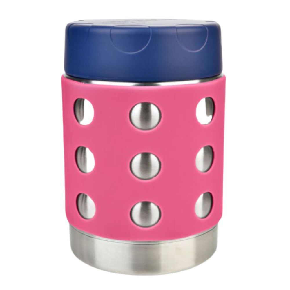 Lunchbots - Thermal Dots Food Jar - Stainless Steel - 350ml - Pink