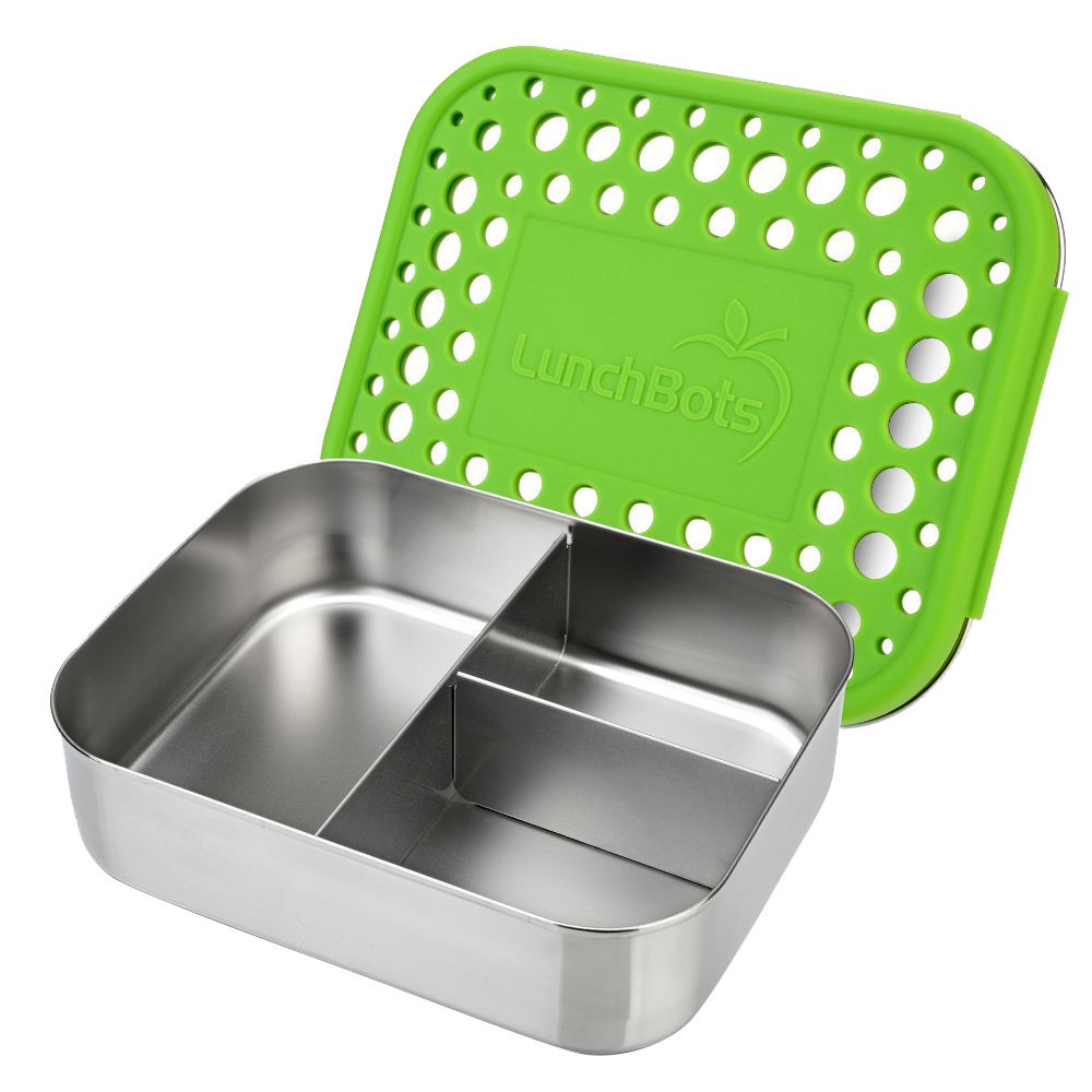 Lunchbots - Trio Bento Stainless Steel Lunchbox - 600ml - Green