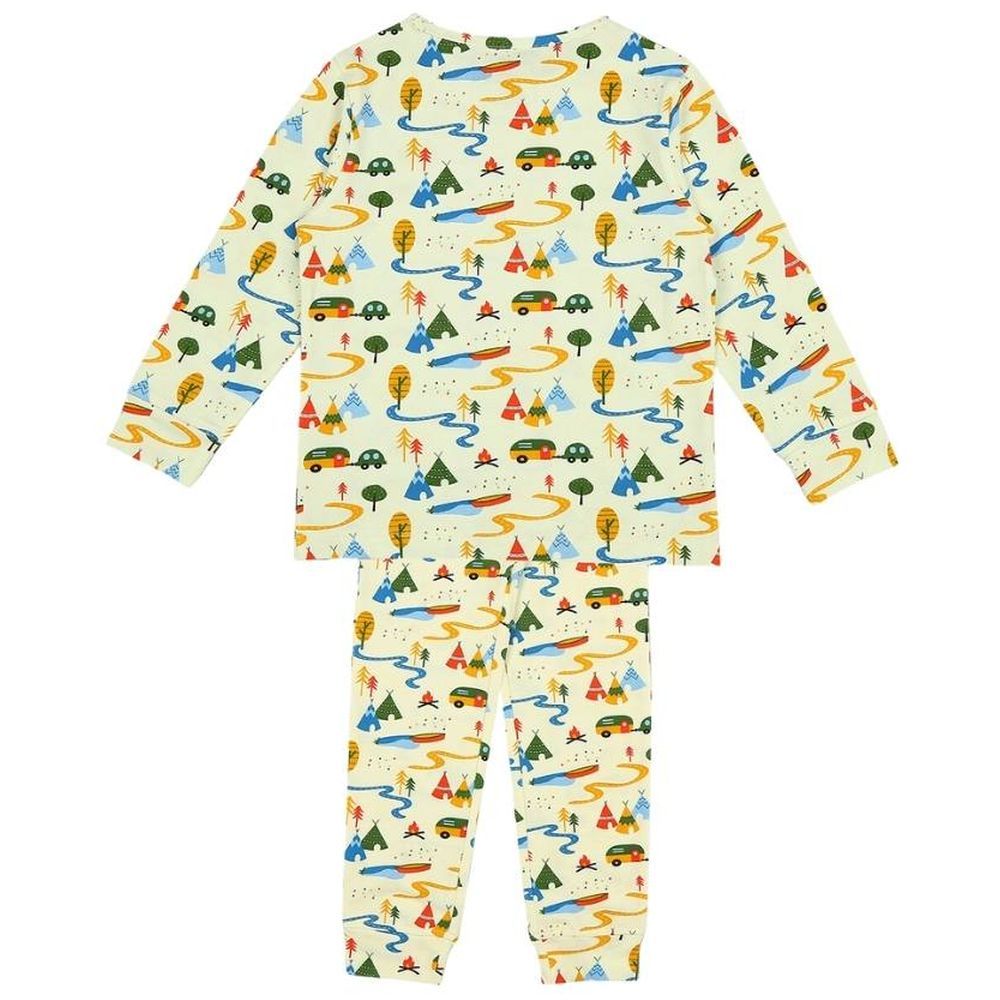 Ola Otter - 2pc-Set - Full Sleeve Nightsuit- Happy Camping