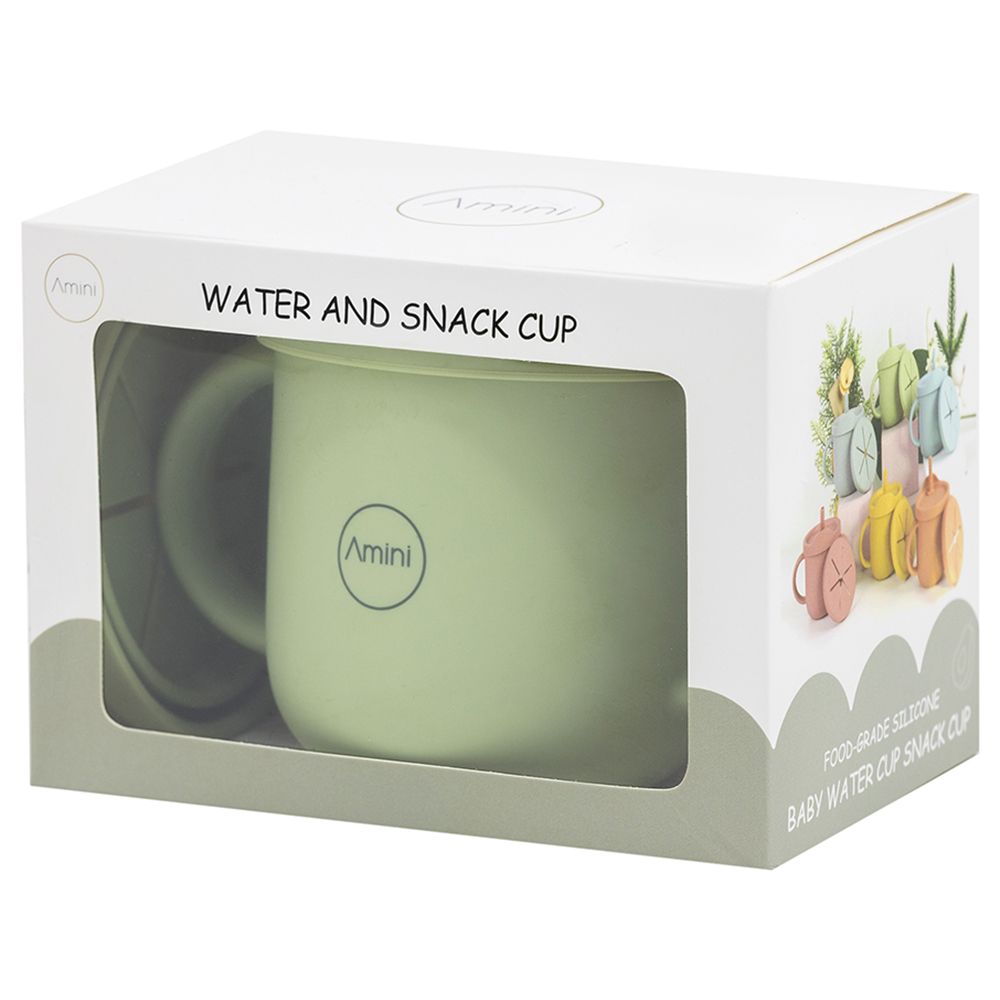 A'ish Home - Silicone Water & Snack Cup - Olive Green - 230 ml