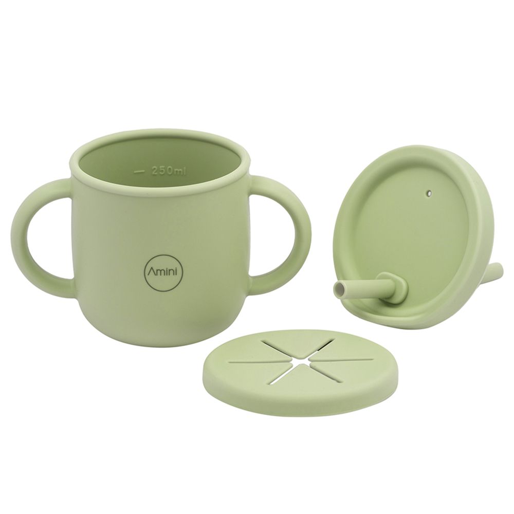 A'ish Home - Silicone Water & Snack Cup - Olive Green - 230 ml