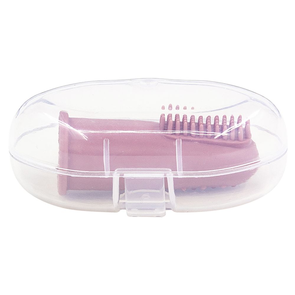 A'ish Home - Silicone Finger Toothbrush - Dark Pink