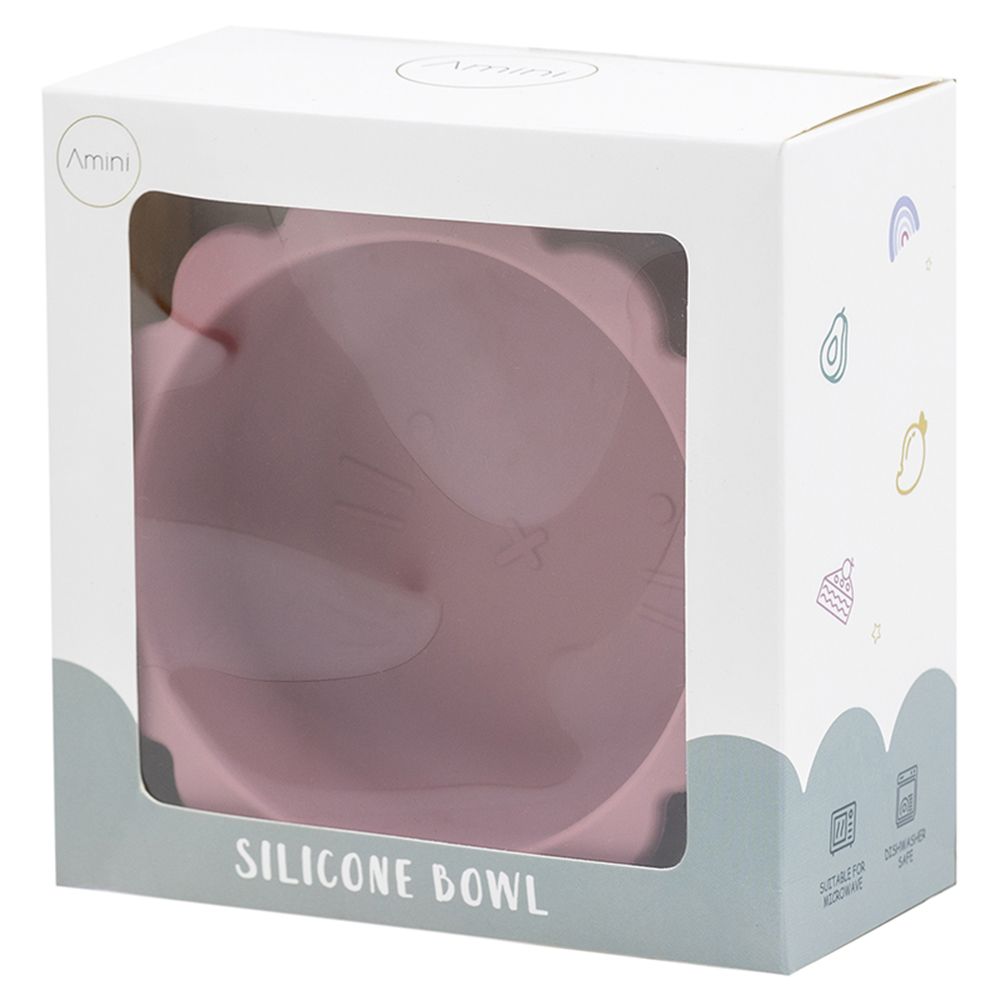 A'ish Home - Baby Lion Suction Bowl w/ Spoon & Fork - Pink