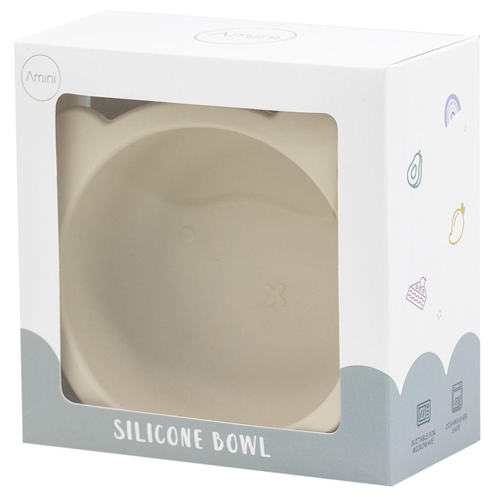 A'ish Home - Baby Bear Suction Bowl w/ Spoon & Fork - Beige