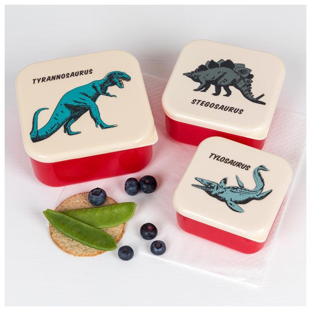 Rex London - Prehistoric Land Snack Boxes Pack of 3 - Red