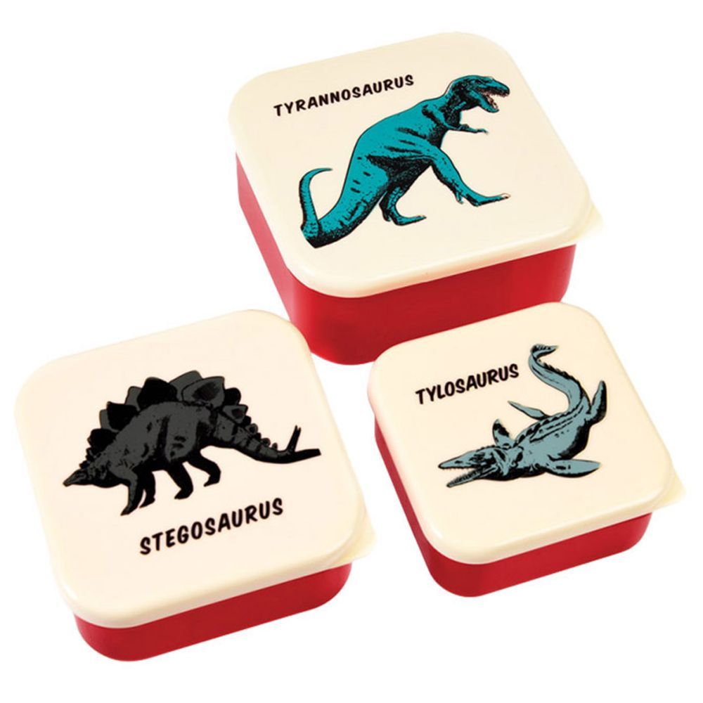 Rex London - Prehistoric Land Snack Boxes Pack of 3 - Red