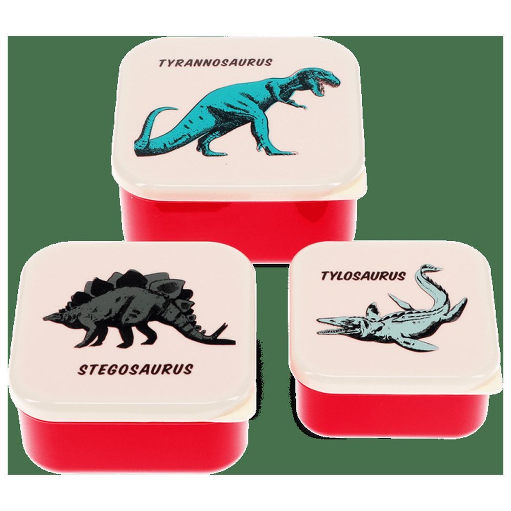 Rex London - Prehistoric Land Snack Boxes Pack of 3 - Red