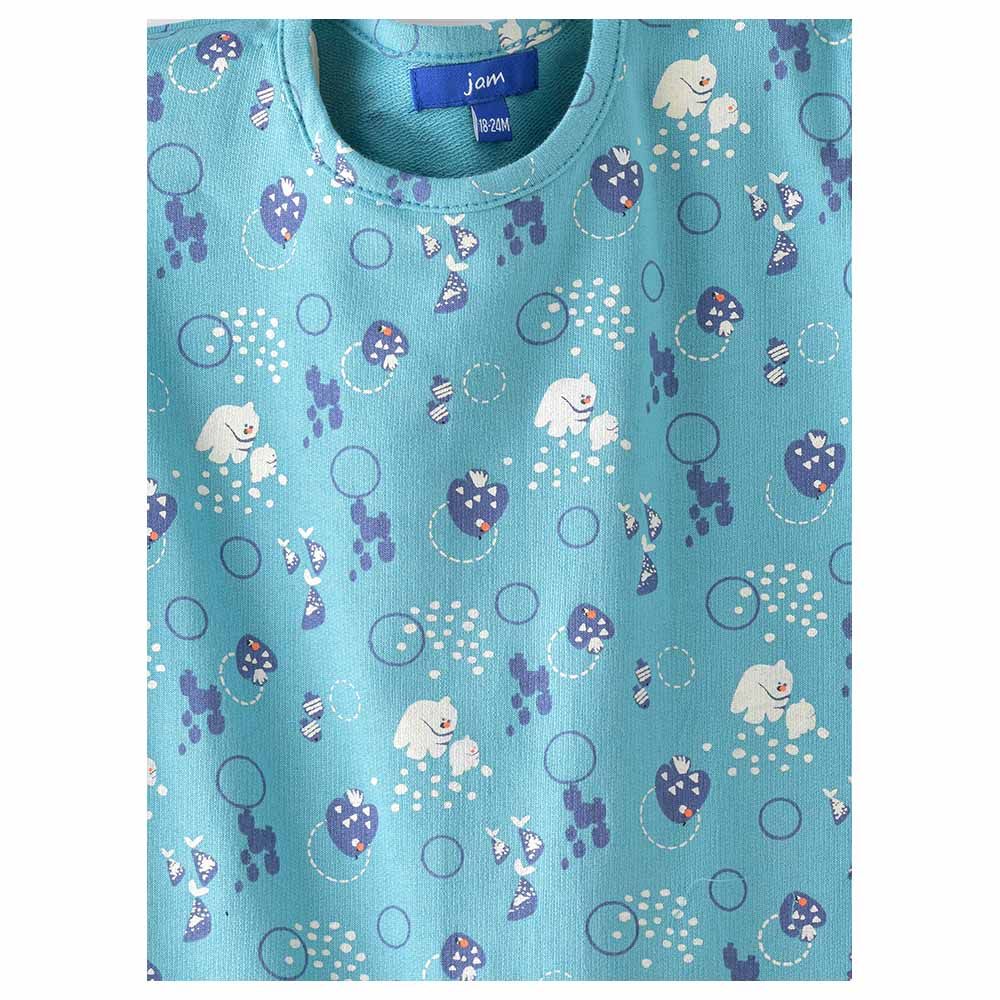 Jam - Boys' Breezy Cool Prints And Comfy Nights Sleep Suits - Blue