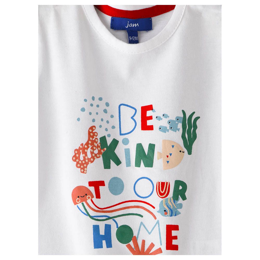 Jam - Boy's Spring And Summer Short-Sleeve Cotton Tee - White