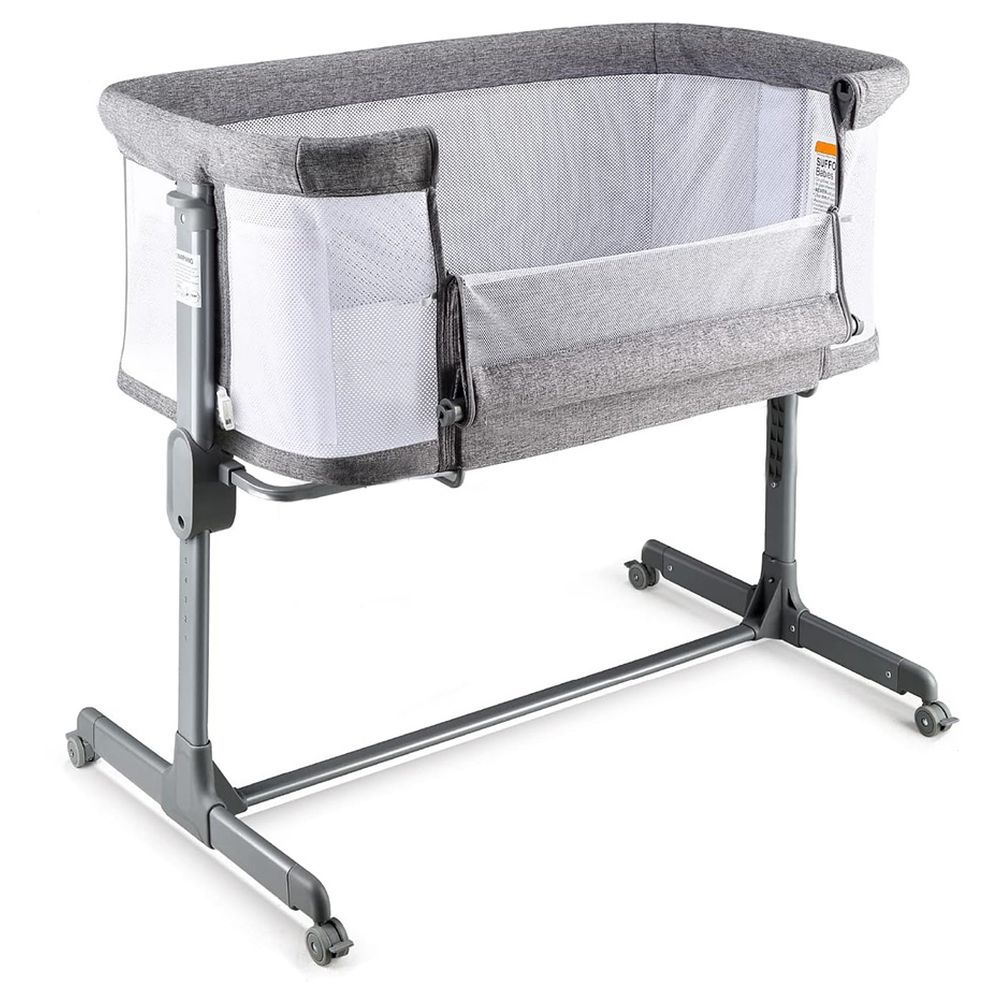 Bumble & Bird - Adjustable Bedside Crib with wheels - Grey