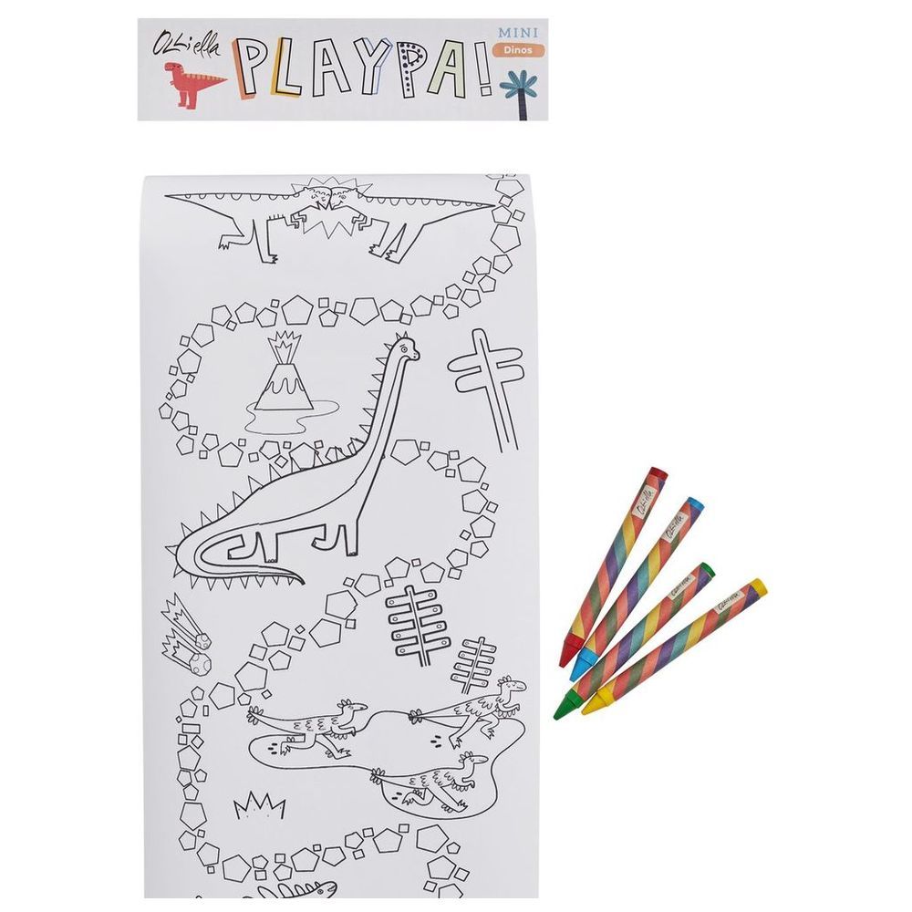 Olli Ella - Playpa Mini Portable Playtime Pal Coloring Kit - Dino