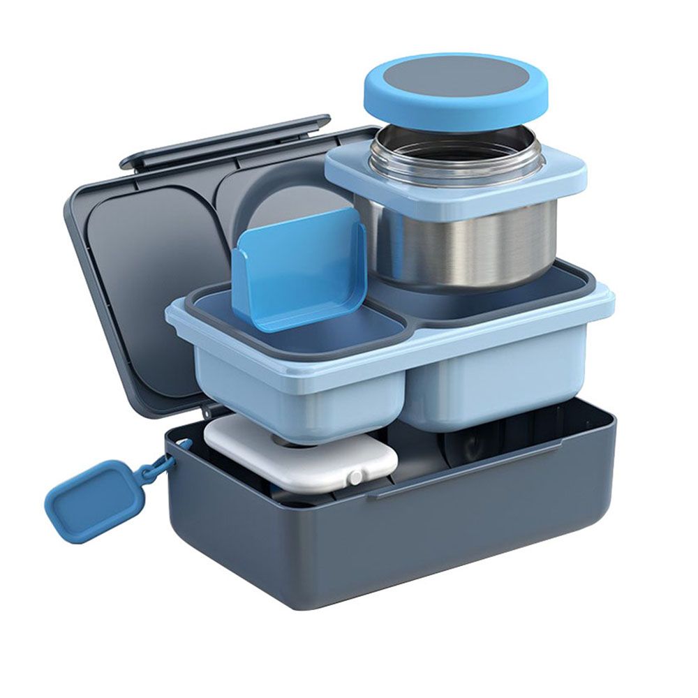 OmieBox - OmieLife Up Bento Box With Thermos And Ice Pack - Graphite