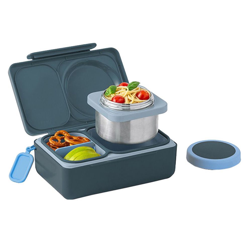 OmieBox - OmieLife Up Bento Box With Thermos And Ice Pack - Graphite