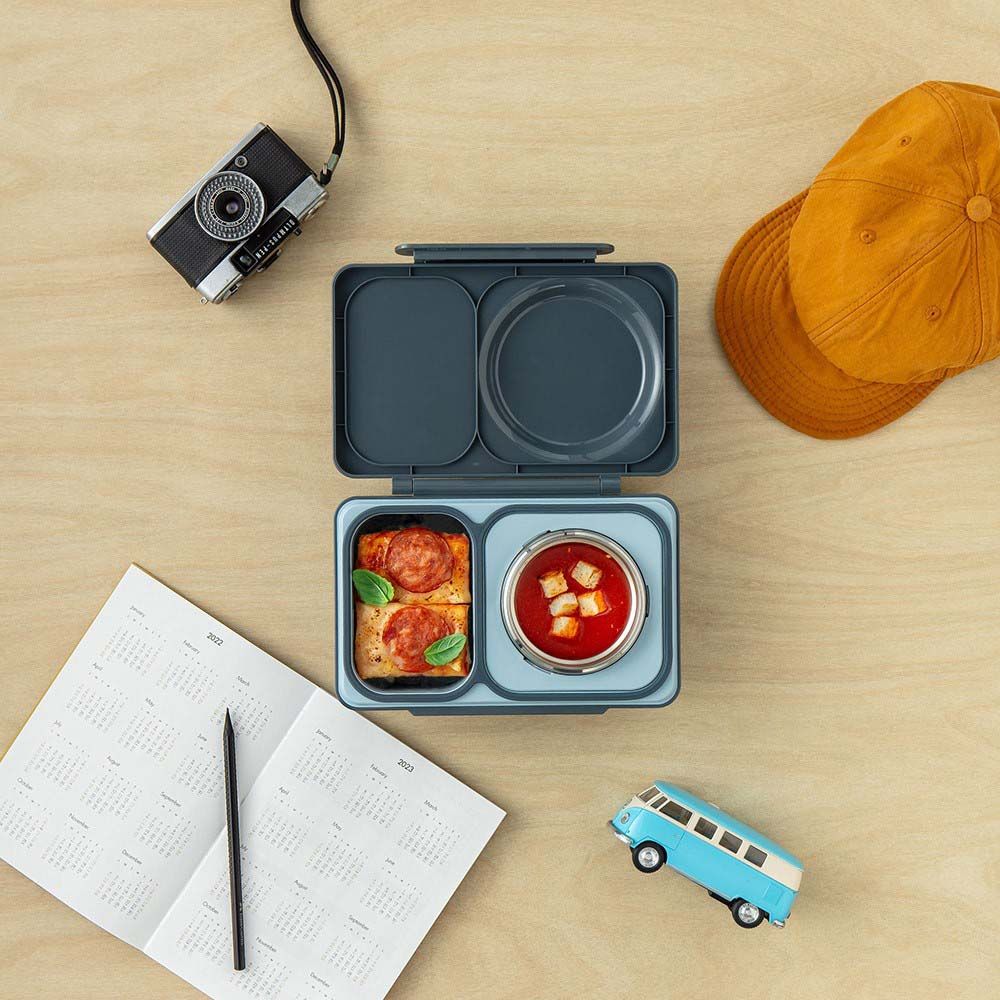 OmieBox - OmieLife Up Bento Box With Thermos And Ice Pack - Graphite