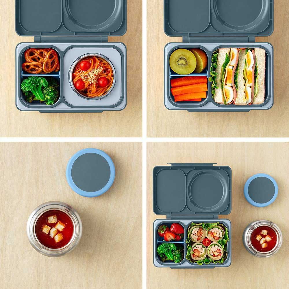 OmieBox - OmieLife Up Bento Box With Thermos And Ice Pack - Graphite