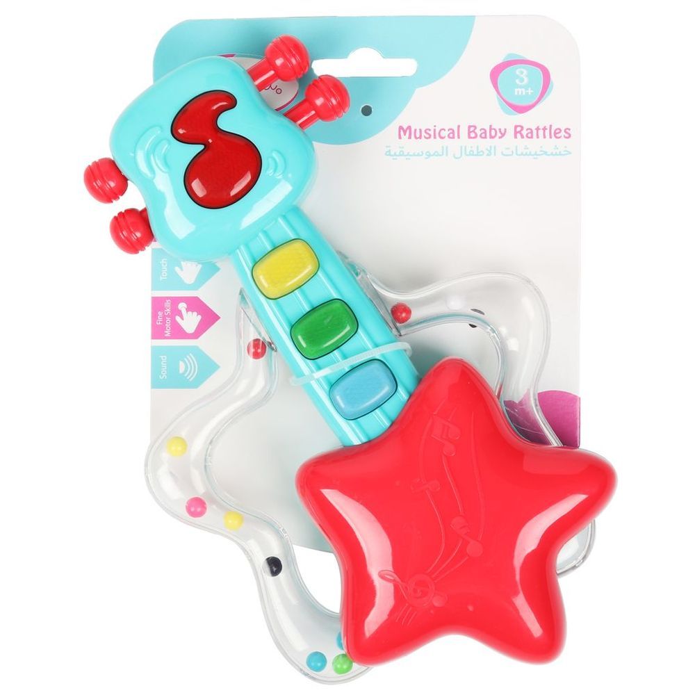 Little Angel - Baby Musical Rockstar Guitar Rattle Shaker Toy 1pc - Color May Vary