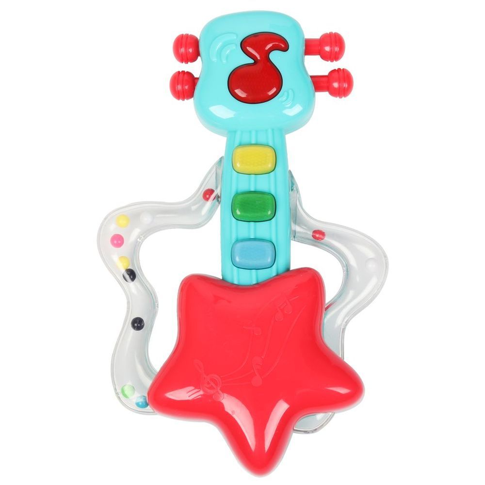 Little Angel - Baby Musical Rockstar Guitar Rattle Shaker Toy 1pc - Color May Vary