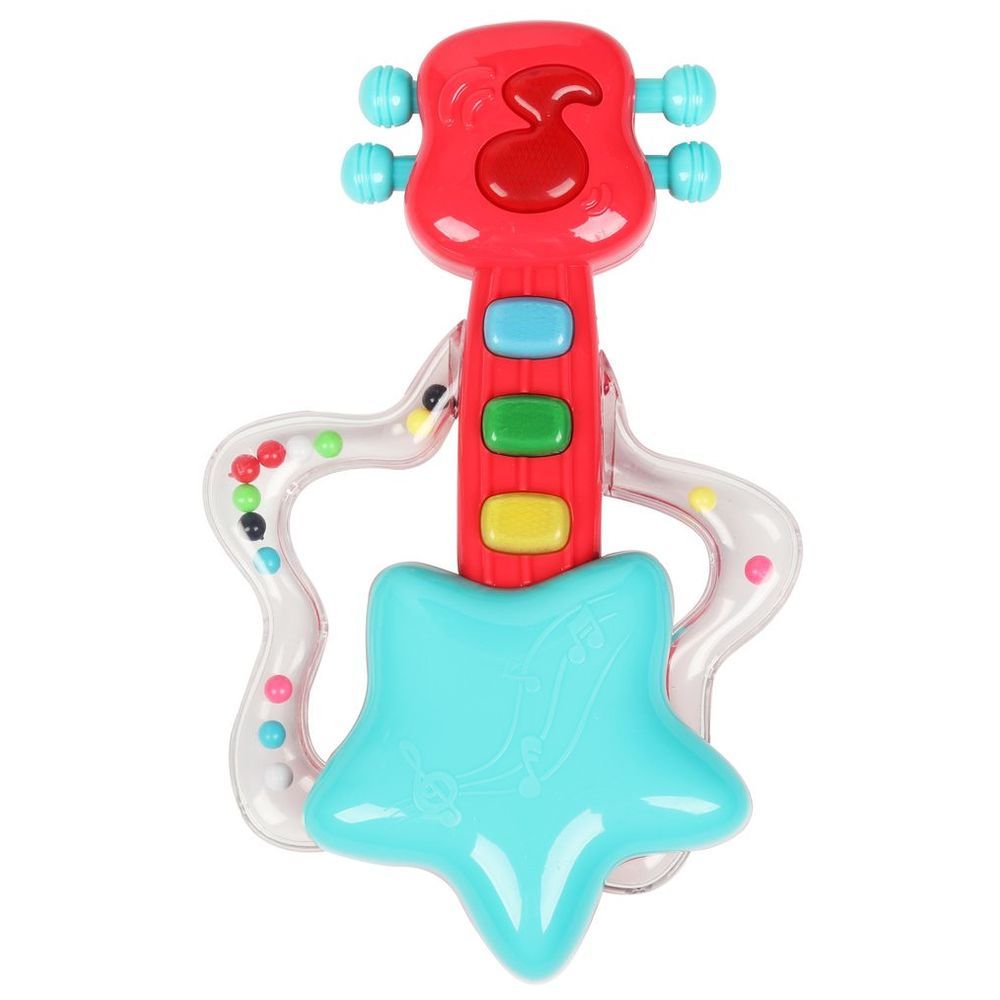 Little Angel - Baby Musical Rockstar Guitar Rattle Shaker Toy 1pc - Color May Vary