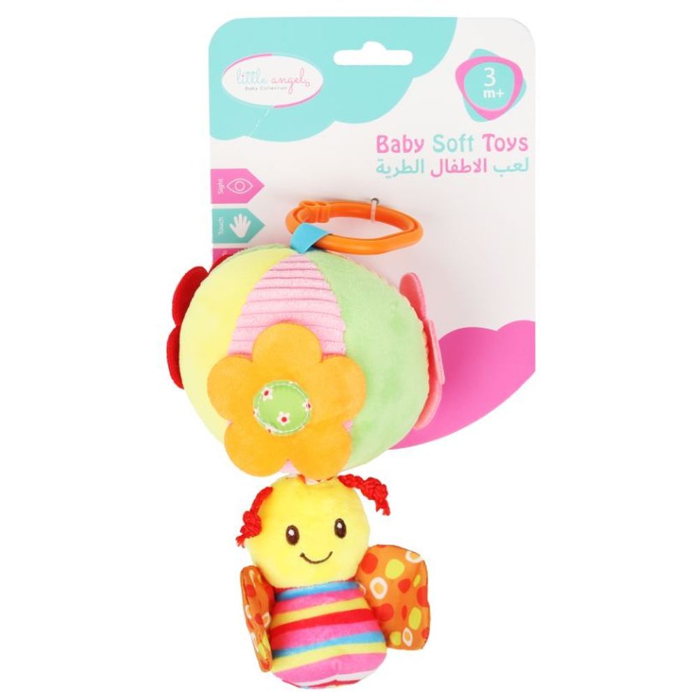 Little Angel - Baby Stroller Crib Plush Hanging Rattle Toy - Honeybee