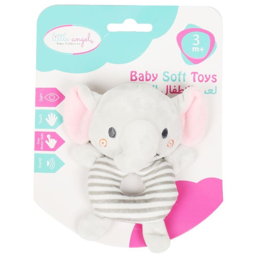 Little Angel - Baby Crib Soft Stuffed Rattle Pacifying Toy - Elephant