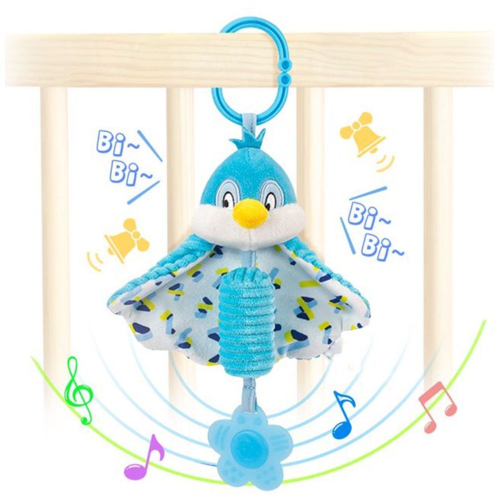 Little Angel - Baby Stroller Plush Hanging Rattle Mobile Toy - Bird - Blue