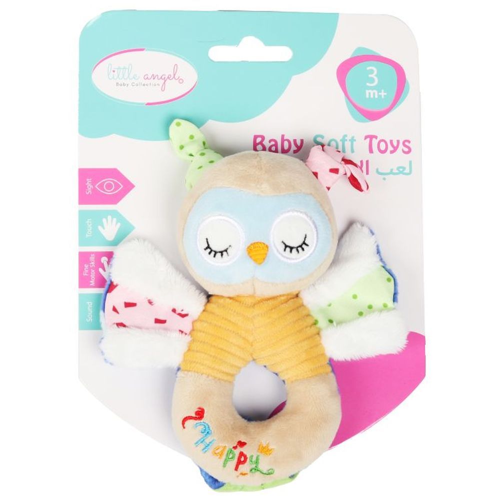 Little Angel - Baby Crib Soft Stuffed Rattle Pacifying Toy - Owl