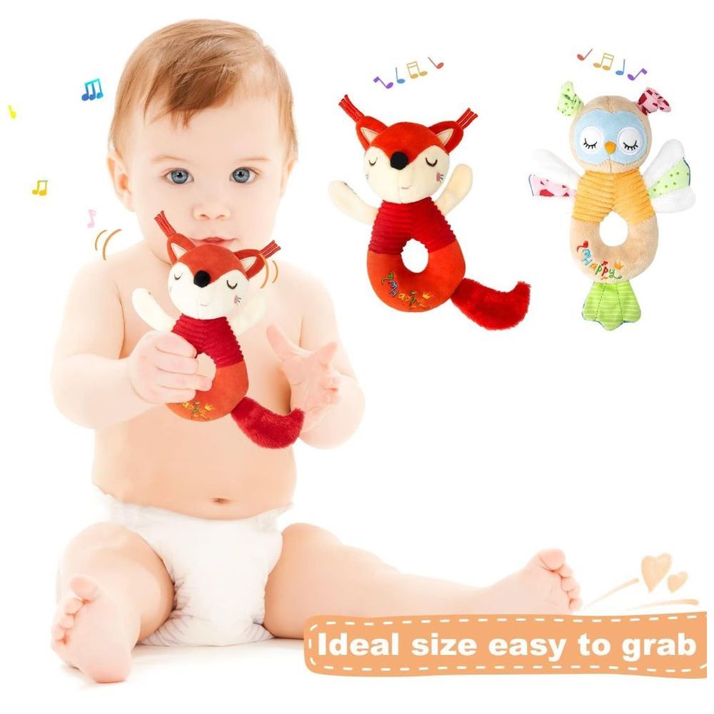 Little Angel - Baby Crib Soft Stuffed Rattle Pacifying Toy - Fox