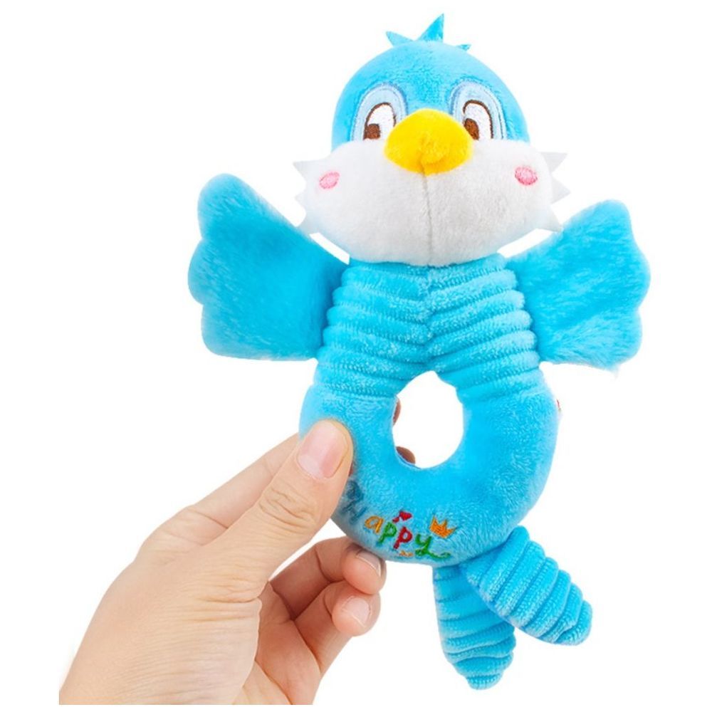 Little Angel - Baby Crib Soft Stuffed Rattle Pacifying Toy - Bird - Blue