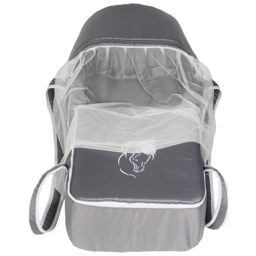 Little Angel - Baby Foldable Carry Cot & Sleeping Bag - Grey/White