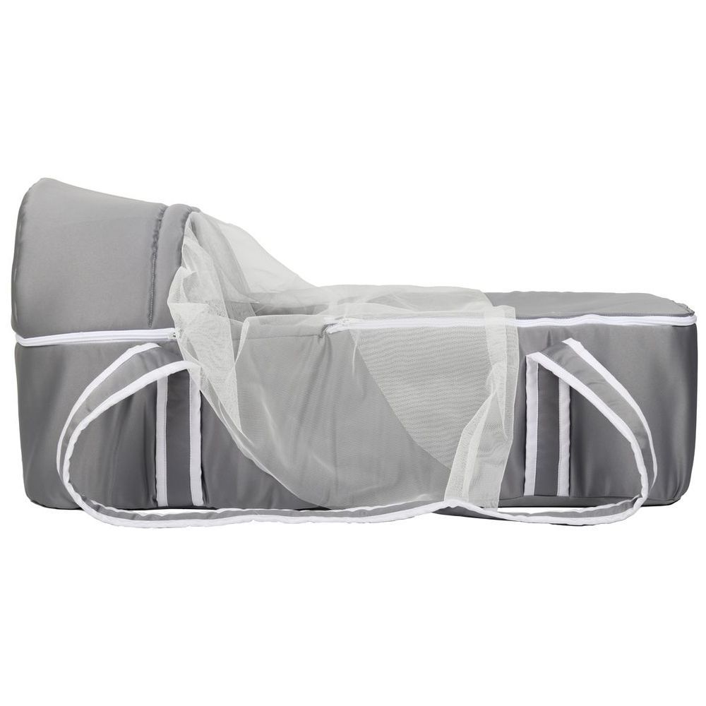 Little Angel - Baby Foldable Carry Cot & Sleeping Bag - Grey/White