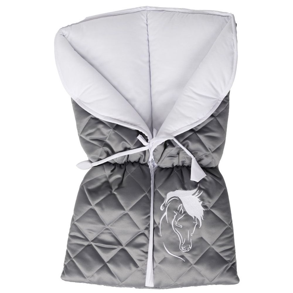 Little Angel - Baby Foldable Carry Cot & Sleeping Bag - Grey/White