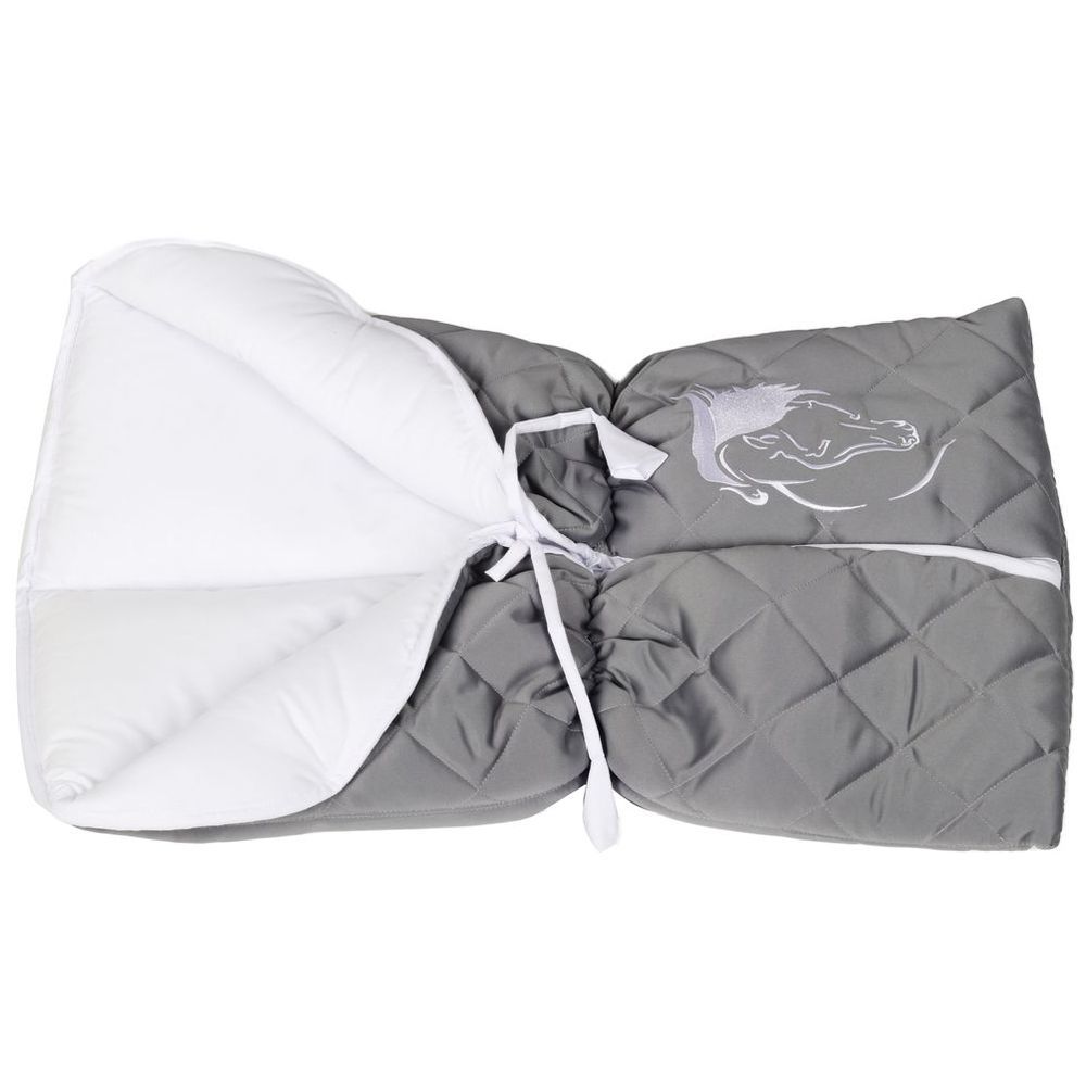 Little Angel - Baby Foldable Carry Cot & Sleeping Bag - Grey/White