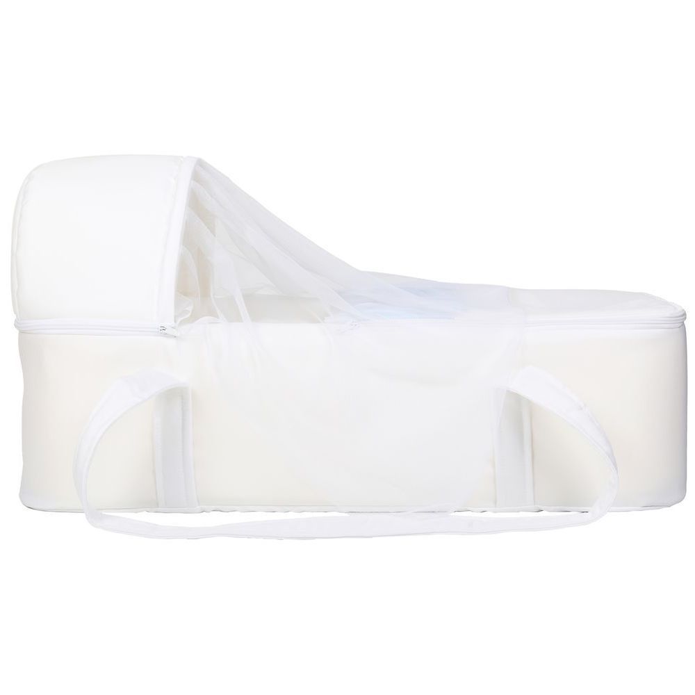 Little Angel - Baby Foldable Carry Cot & Sleeping Bag - White/Blue