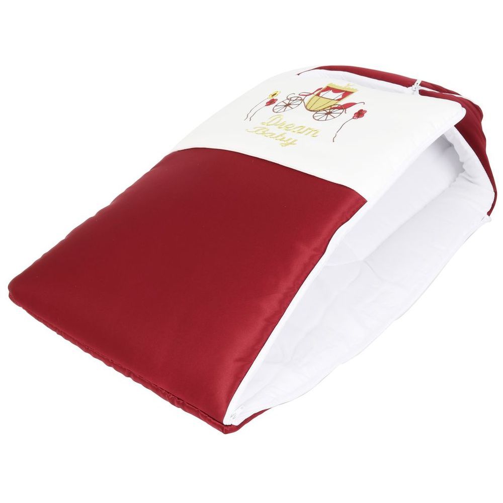 Little Angel - Baby Foldable Carry Cot & Sleeping Bag - Red/Cream