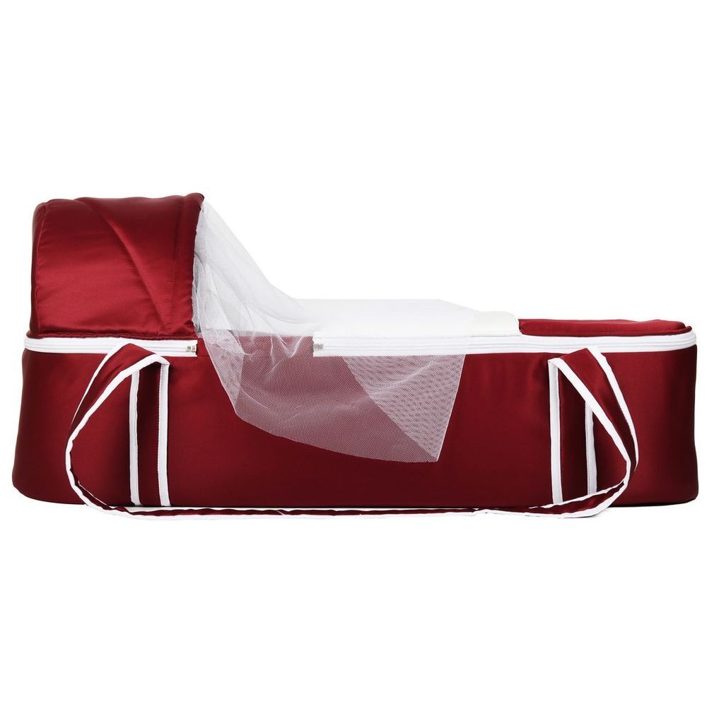 Little Angel - Baby Foldable Carry Cot & Sleeping Bag - Red/Cream