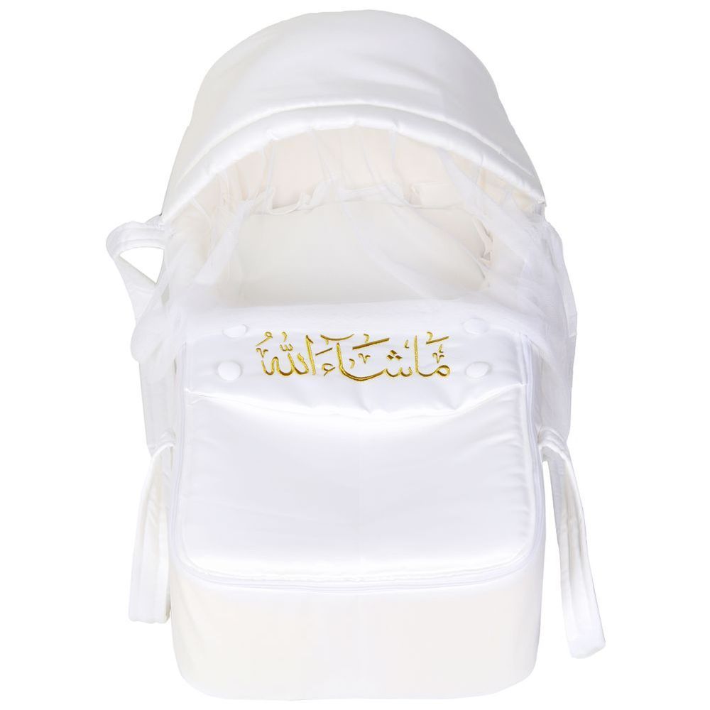 Little Angel - Baby Foldable Carry Cot & Sleeping Bag - White/Cream