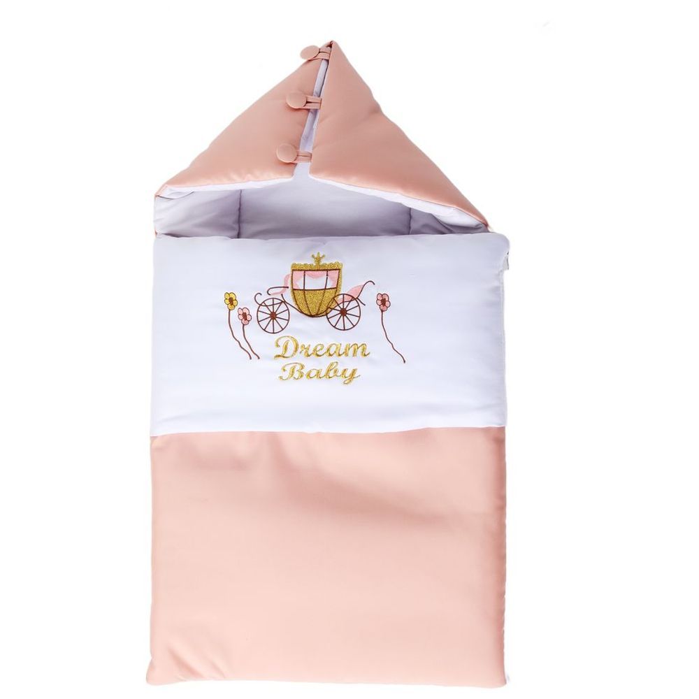 Little Angel - Baby Sleeping Bag w/ Baby Bag - Peach/White