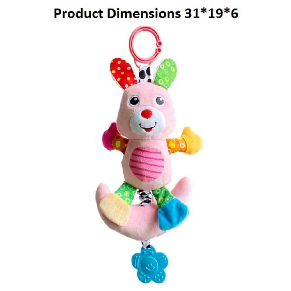 Little Angel - Baby Stroller Plush Hanging Mobile Rattle Toy - Bunny - Pink