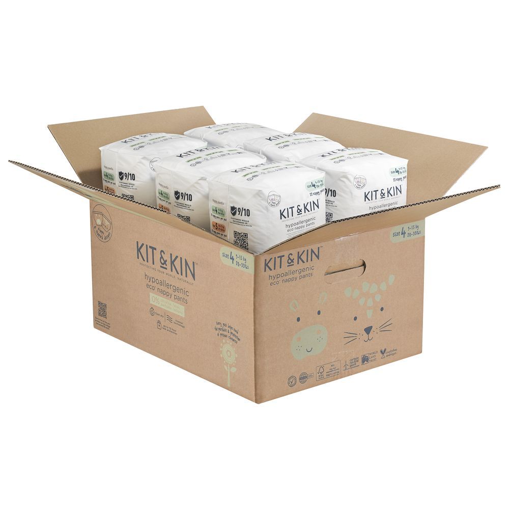 Kit & Kin - Pull Up Diapers Size 4 9-15kg 132pcs Pack Of 6