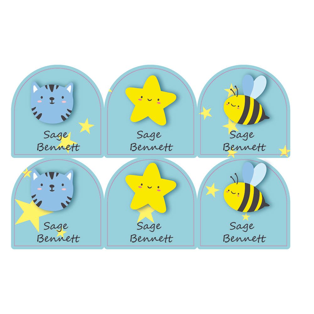 Ladybug Labels - Personalized Shoe Labels - Cute Bee - 12pcs