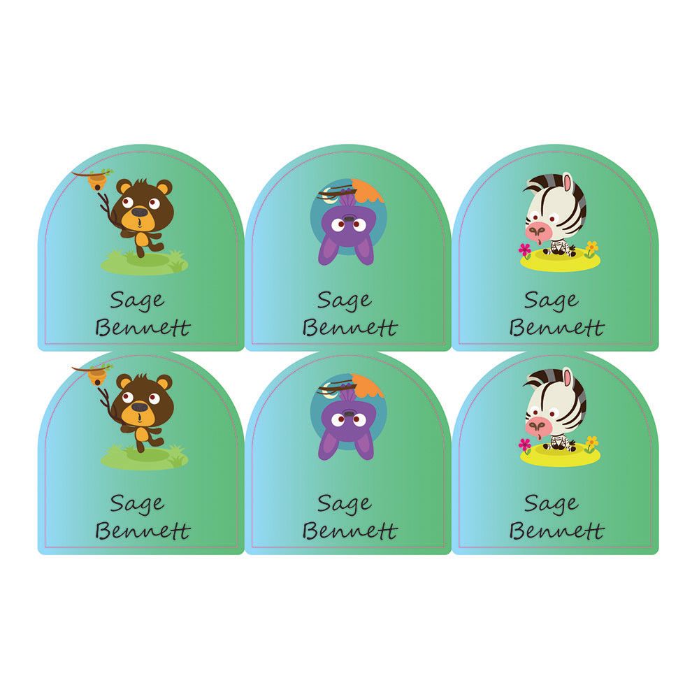 Ladybug Labels - Personalized Shoe Labels - Honey & Bear - 12pcs