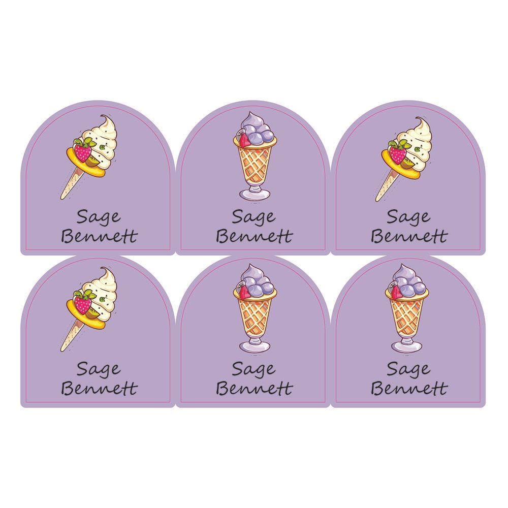 Ladybug Labels - Personalized Shoe Labels - Ice Cream Swirl - 12pcs